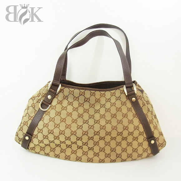 Gucci Bag Tote Abby Beige Canvas Brown GG - Picture 1 of 4